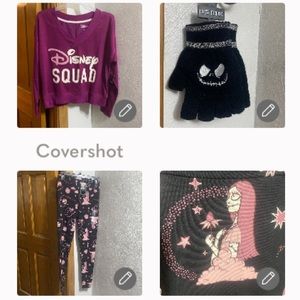 NEW Disney Squad XS💜+Jack/Sally Leggings+Jack Fingerless💀Gloves